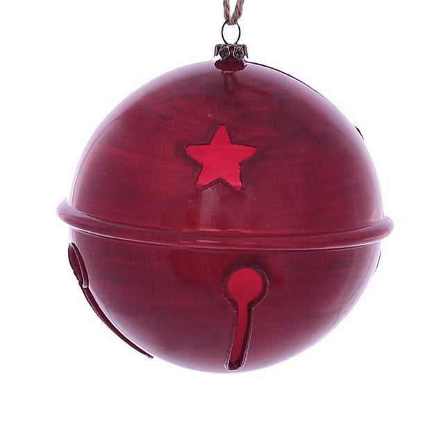 Vickerman 4.75 Red Wood Grain Ball Ornament 4 per Bag 